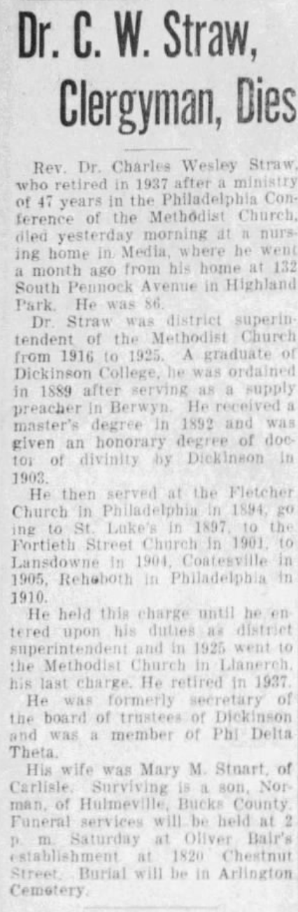 Charles Straw dies
